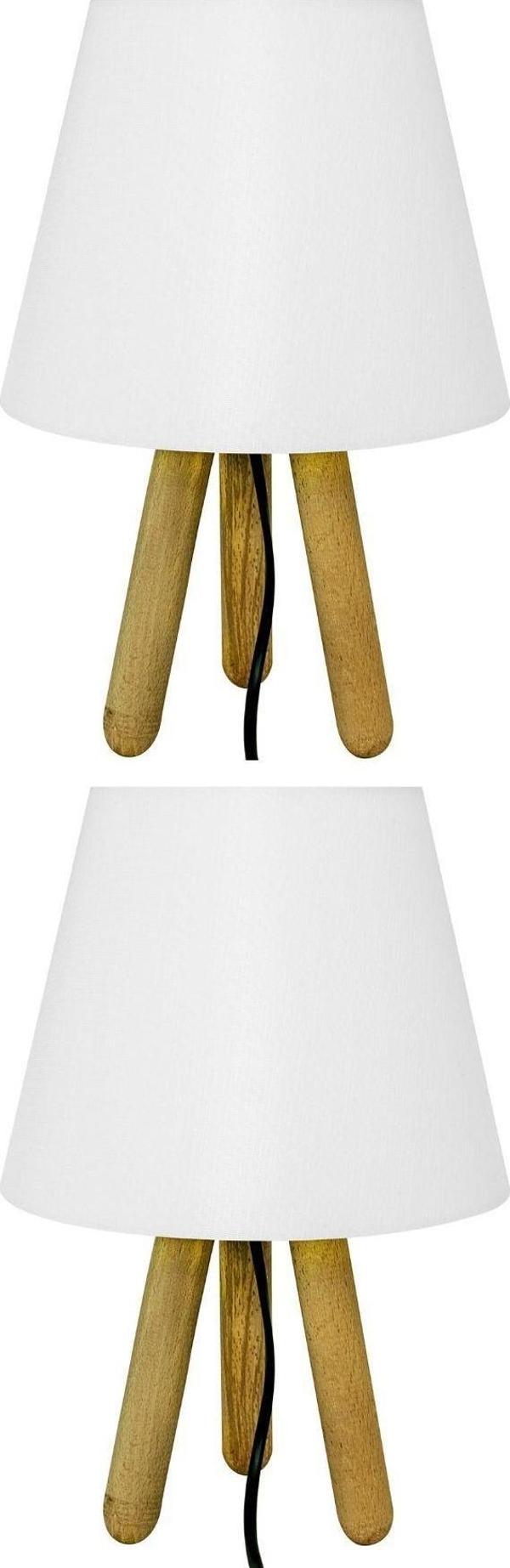 2'li Beyaz Tripod Abajur - Image 1