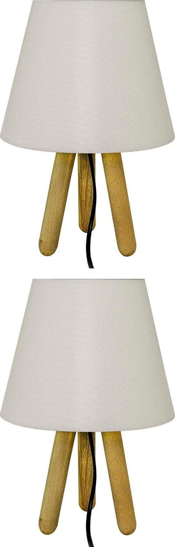 2'li Krem Tripod Abajur - Image 1