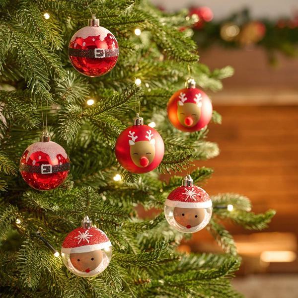 Karaca New Year Yılbaşı 10'Lu Set Top Santa Ağaç Süsü 6 Cm - Image 1
