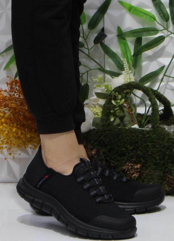 Fort Cheta Shıne Siyah Rahat Esnek Yumuşak Bağçıksız Sneakers Ayakkabı - Image 1