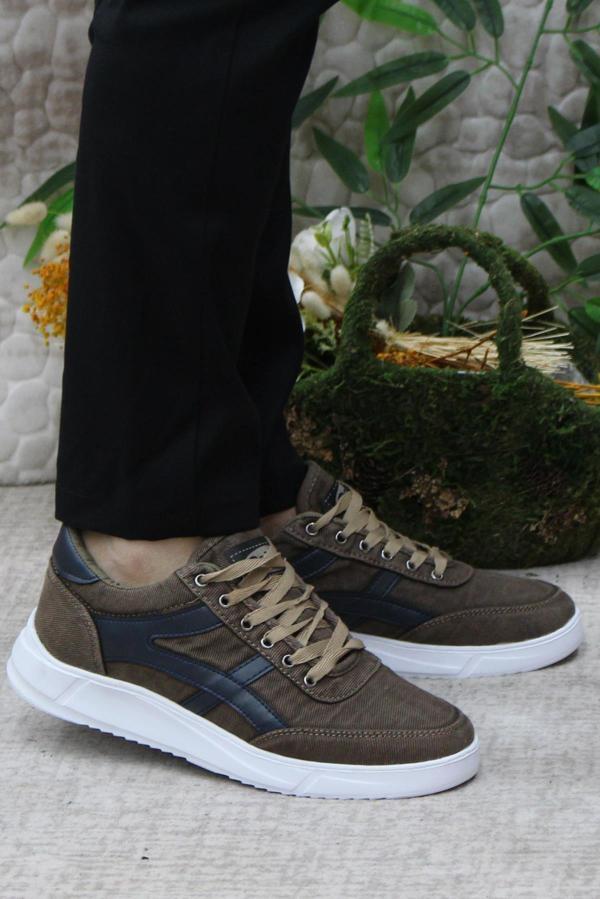 Fort Dks 2004 Vizon Hafif Rahat Keten Sneaker Erkek Ayakkabı - Image 1
