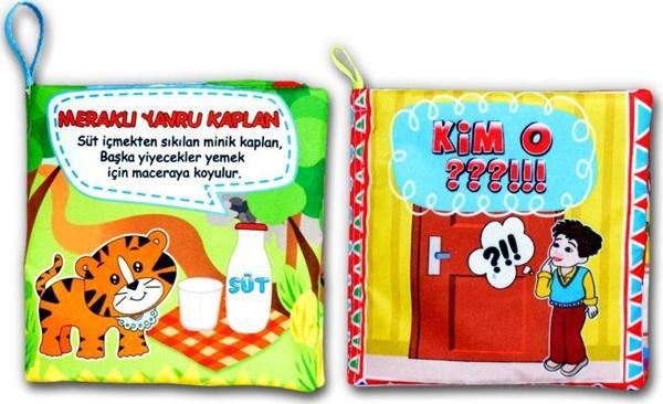2 Kitap Tox Kim O ve Meraklı Kaplan Yarusu Kumaş Sessiz Kitap T096 T090 - Bez Kitap , Eğitici Oyuncak , Yumuşak ve Hışır - Image 1