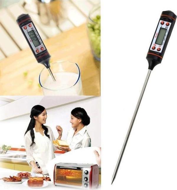 Gıda Termometresi 24 cm Uzun Problu Dijital Termometre Kalem Tip Mutfak Yemek Sıcaklık Ölçme Cihazı Süt Mama Çorba Termo - Image 1