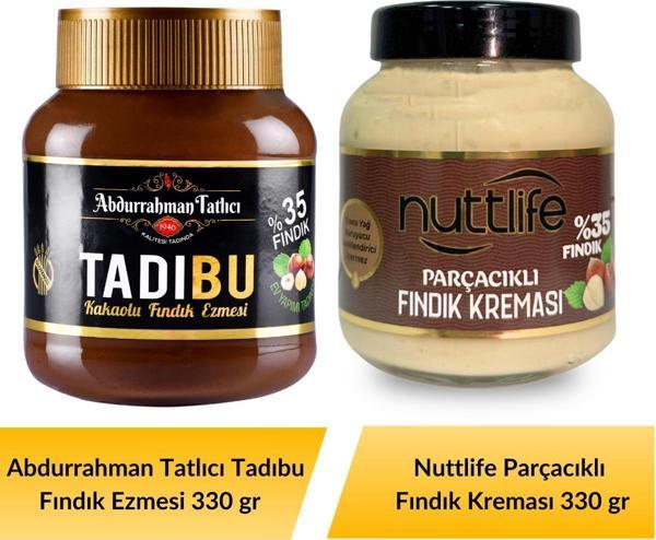 Abdurrahman Tatlıcı Tadıbu 330 gr+ Nuttlife Parçacıklı Fındık Kreması 330 gr  - Image 1