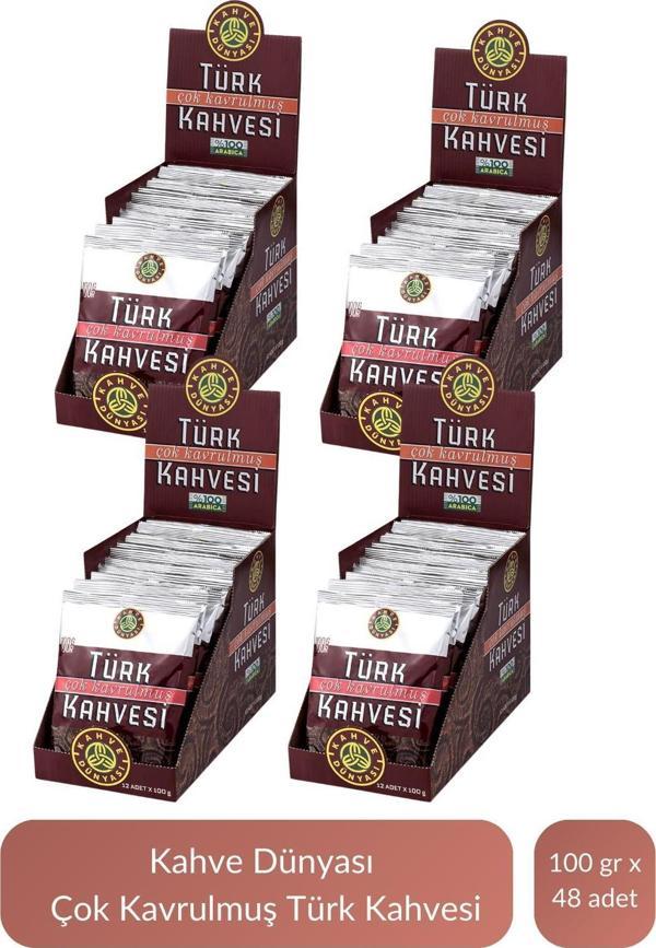 Kahve Dünyası Çok Kavrulmuş Türk Kahvesi 100 gr x 48 Adet - Image 1