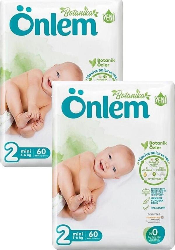 Botanika 2 Beden Bebek Bezi Ikili Jumbo Mini 60 Lı X 2 Adet - Image 1