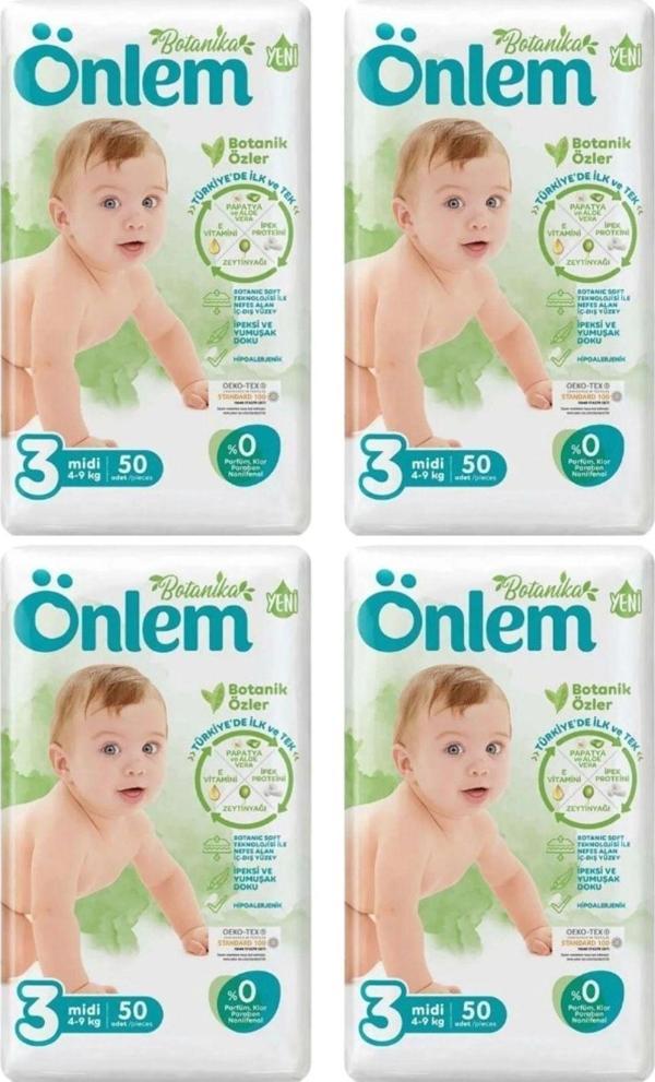 Botanika 3 Beden Bebek Bezi Ikili Jumbo Midi 50 Li X 4 Adet - Image 1