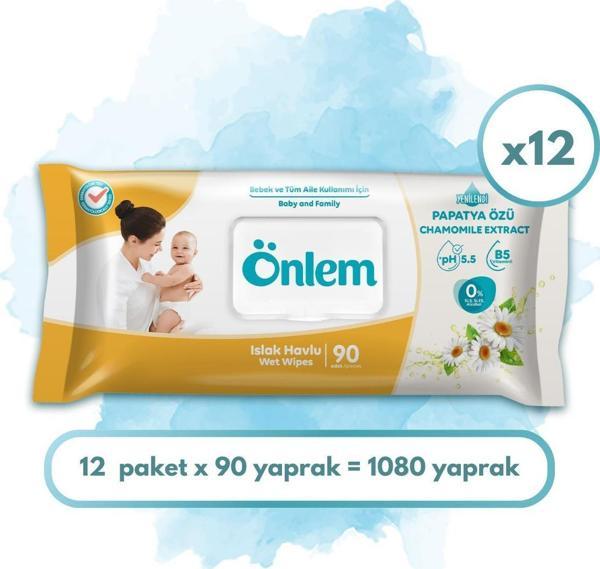 Önlem Papatyalı Islak Havlu 90 x 12 Adet - Image 1