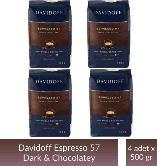 Davidoff Espresso 57 Çekirdek Kahve 500 gr x 4 Adet - Image 1