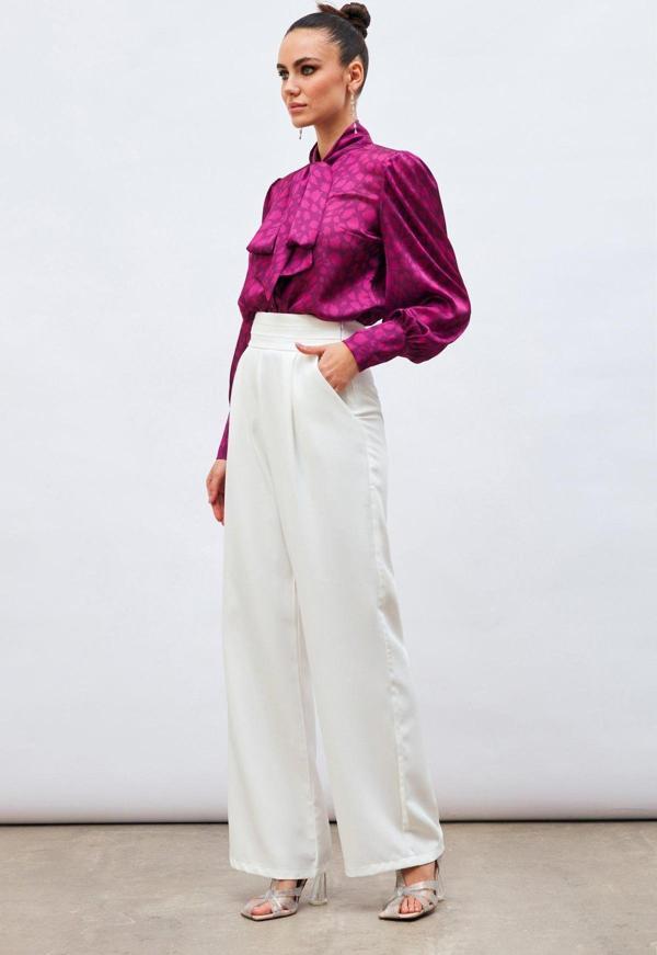 Bel Detaylı Cepli Pantolon - EKRU - Image 1