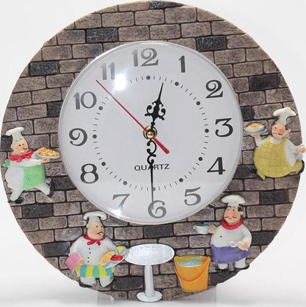 Duvara Asmalı Aşcı Tasarımlı Polyester Saat ALK1539 - Image 1