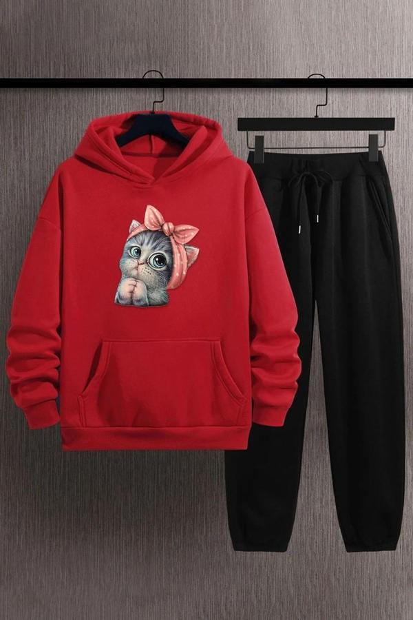 Unisex Sevimli Kedi Eşofman Takımı - Image 1