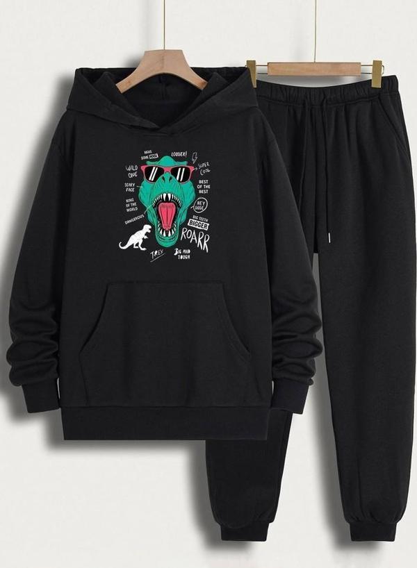 Unisex T - Rex Baskılı Eşofman Takımı - Image 1