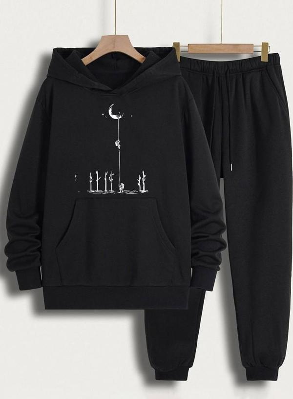 Unisex Uzay Temalı Baskılı Eşofman Takımı - Image 1