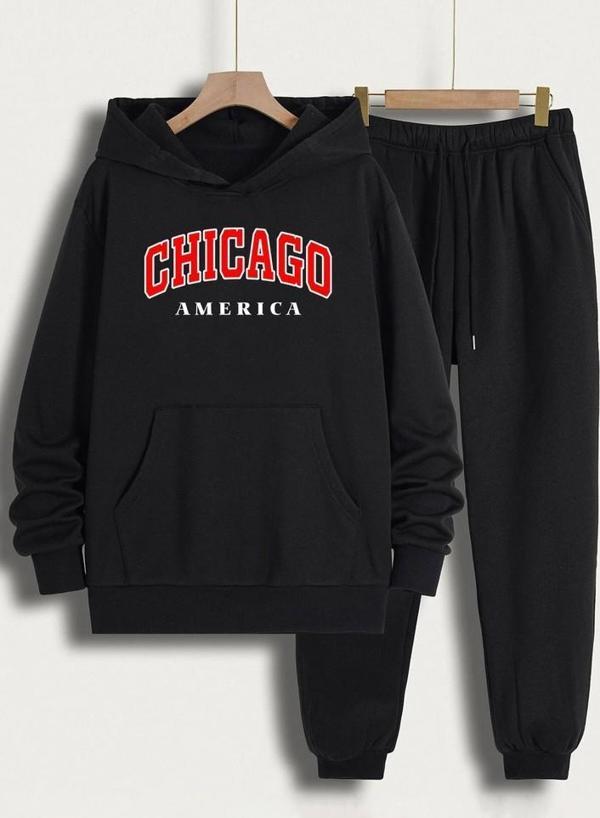Unisex Chiago Baskılı Eşofman Takımı - Image 1