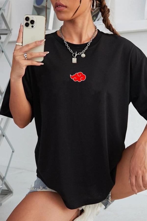 Unisex Ninja Akatsuki Baskılı T-shirt - Image 1