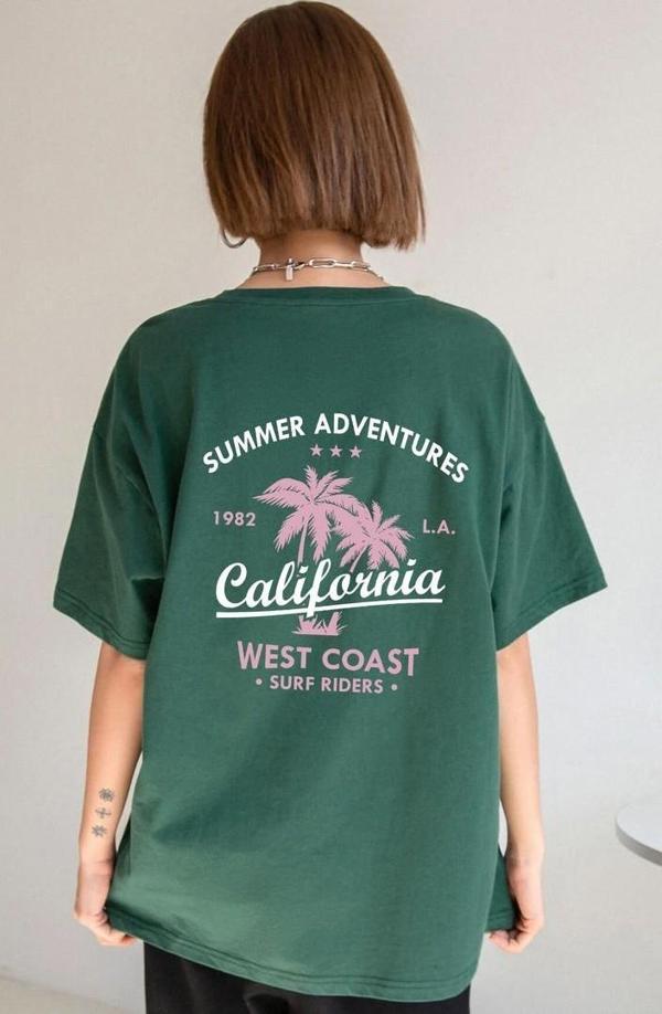 Unisex California Baskılı T-shirt - Image 1