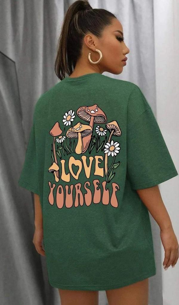 Unisex Love Yourself Baskılı T-shirt - Image 1