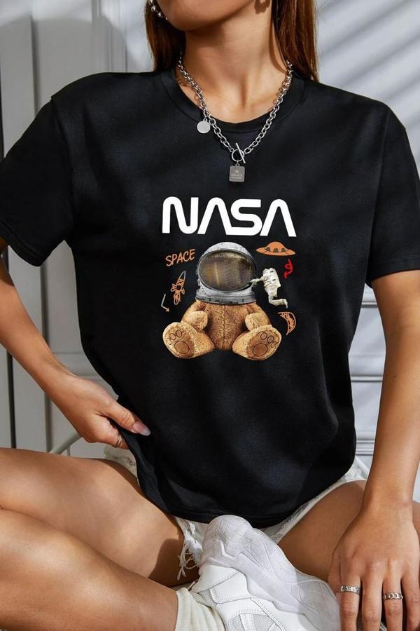 Unisex Nasabear Baskılı T-shirt - Image 1