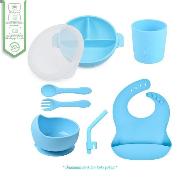 Jojobebek Silikon Beslenme Seti Vakumlu Silikon Mama Tabağı Ve Kasesi - Silikon Çatal Ve Kaşık - Bardak - Image 1