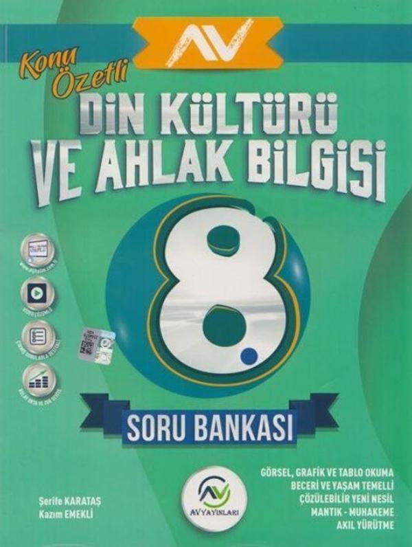 8. Sınıf Din Kültürü ve Ahlak Bilgisi Konu Özetli Soru Bankası - Av Yayınları - Image 1