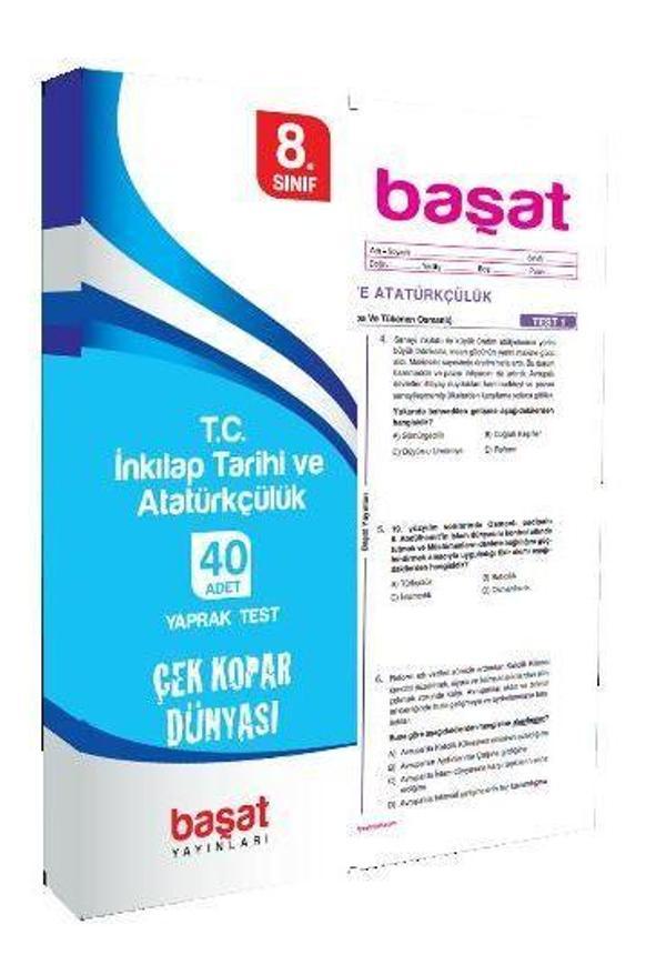 8. Sınıf TC İnkılap Tarihi ve Atatürkçülük 40 Yaprak Test - Başat Yayınları - Image 1