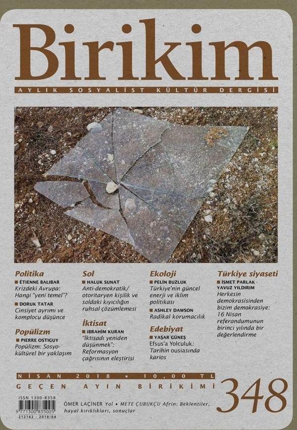 Birikim Aylık Sosyalist Kültür Dergisi Sayı: 348 Nisan 2018 - Birikim Yayınları - Image 1