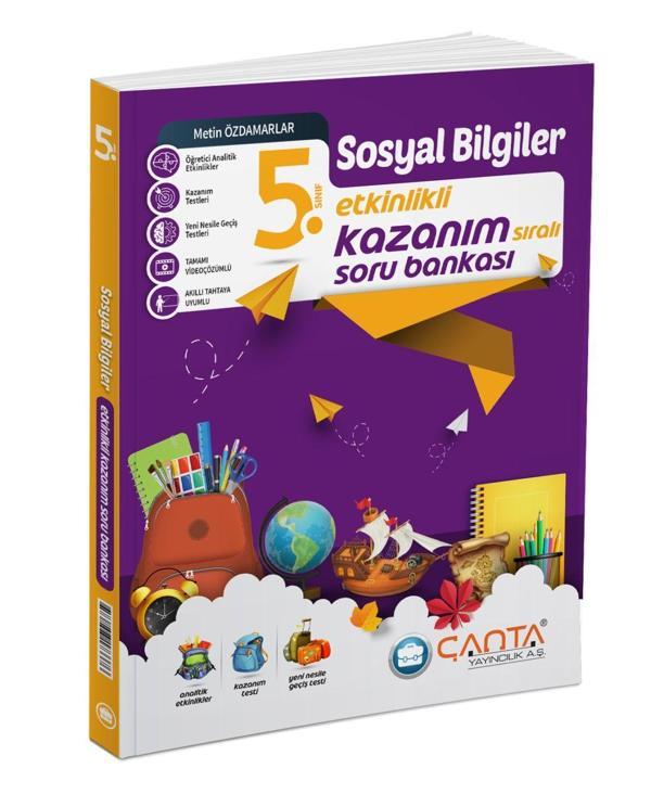 5. Sınıf Sosyal Bilgiler Etkinlikli Kazanım Sıralı Soru Bankası - Çanta Yayınları - Image 1