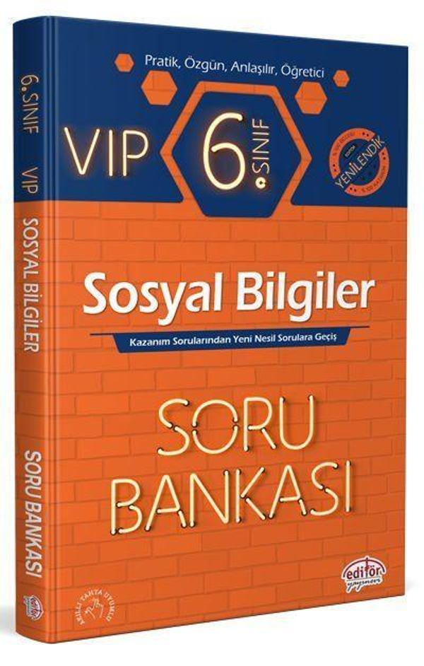 6. Sınıf VIP Sosyal Bilgiler Soru Bankası - Editör Yayınevi - Image 1