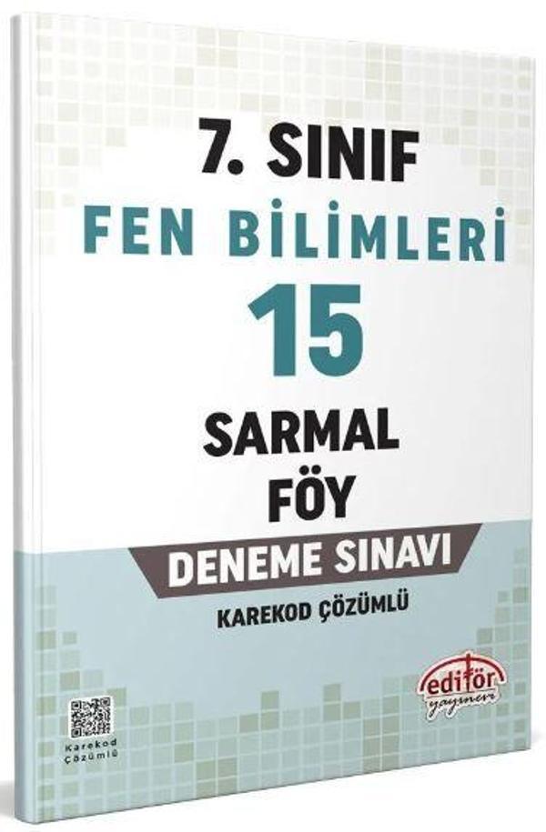 7. Sınıf Fen Bilimleri 15 Sarmal Föy Deneme Sınavı - Editör Yayınevi - Image 1
