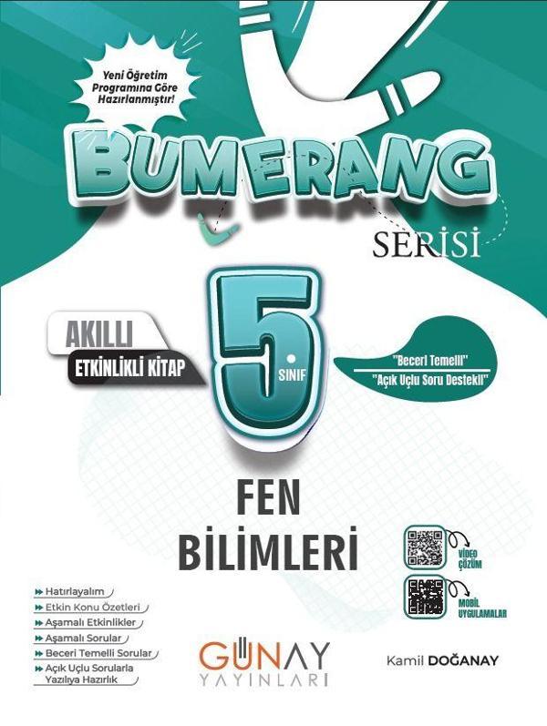 5. Sınıf Bumerang Fen Bilimleri Akıllı Etkinlikli Kitap - Günay Yayınları - Image 1