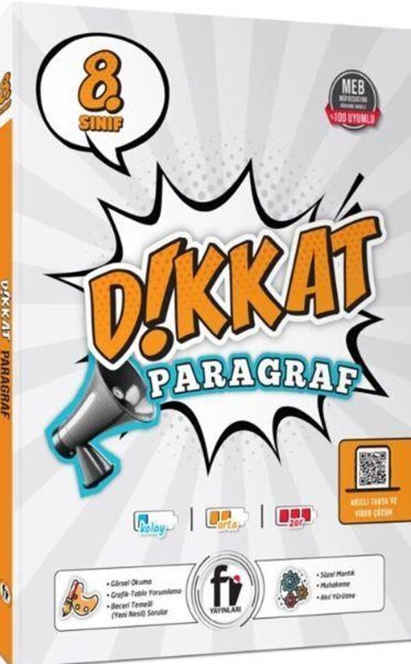 8. Sınıf Dikkat Paragraf Soru Bankası - Fi Yayınları - Image 1