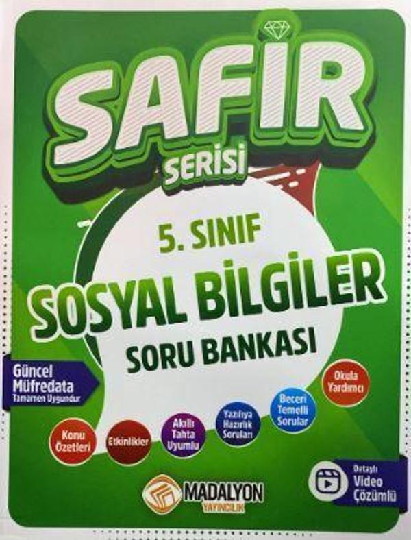 5. Sınıf Safir Serisi Sosyal Bilgiler Soru Bankası - Madalyon Yayınları - Image 1