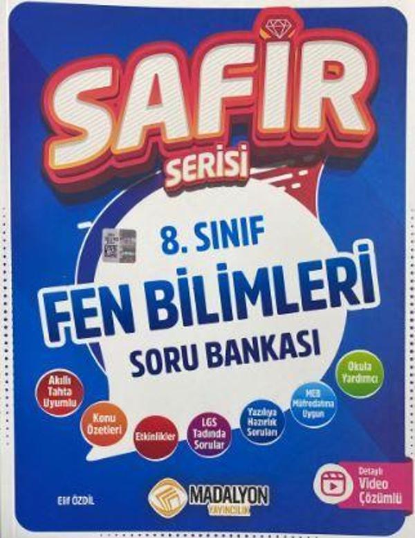 8. Sınıf Safir Fen Bilimleri Soru Bankası - Madalyon Yayınları - Image 1