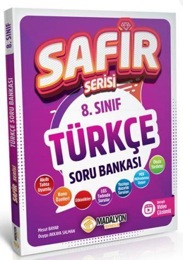 8. Sınıf Safir Serisi Türkçe Soru Bankası - Madalyon Yayınları - Image 1