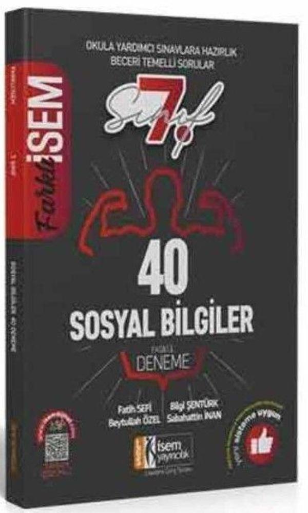 7. Sınıf Sosyal Bilgiler Tamamı Çözümlü 40 Fasikül Deneme - İsem Yayıncılık - Image 1