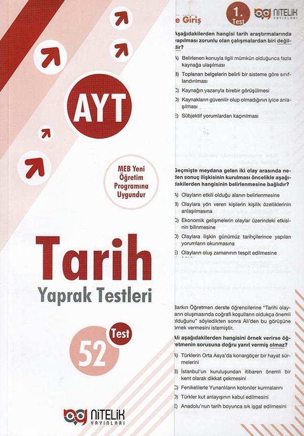 NİTELİK YAPRAK TEST YKS AYT TARİH - Nitelik Yayınları - Image 1