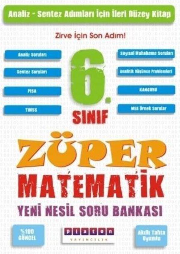 6. Sınıf Züper Matematik Yeni Nesil Soru Bankası - Platon Yayıncılık - Image 1