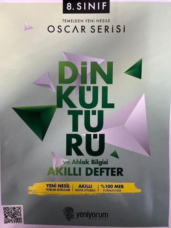 8. Sınıf Oscar Serisi Din Kültürü ve Ahlak Bilgisi Akıllı Defter - Yeniyorum Yayınları - Image 1