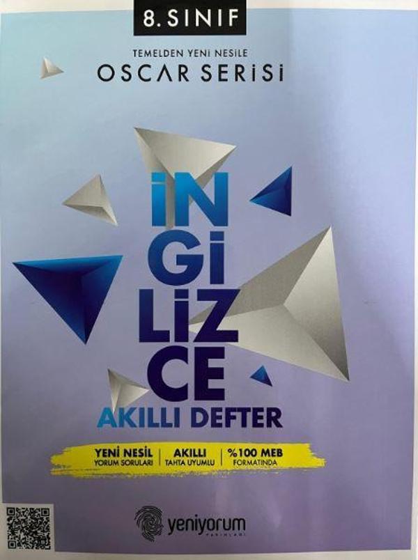 8. Sınıf Oscar Serisi İngilizce Akıllı Defter - Yeniyorum Yayınları - Image 1