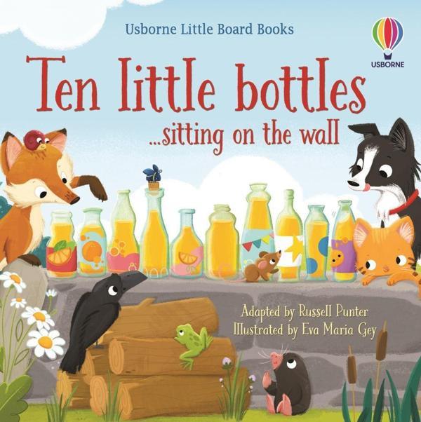 Little Board Books: Ten Little Bottles Sitting On the Wall - Usborne - Image 1
