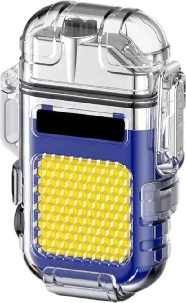 Panther USB Şarjlı Çakmak&Fener Mavi PT-6888 - Image 1