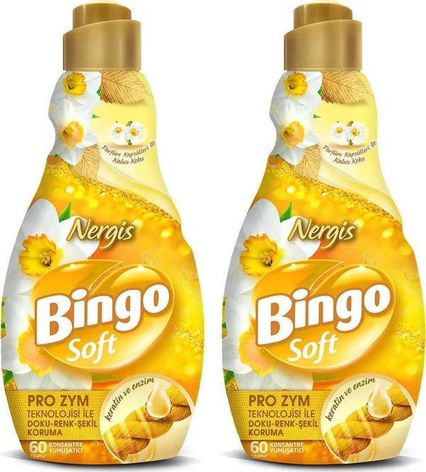 Bingo Soft Konsantre Çamaşır Yumuşatıcısı Nergis 1440 ml X 2 Adet - Image 1