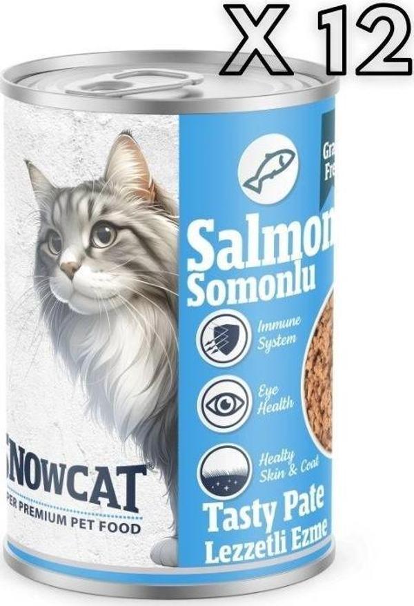 Snow Cat Premium Tahılsız Kıyılmış Somon Etli Kedi Konservesi 12 Adet*400 G - Image 1