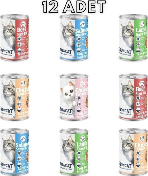Snow Cat Premium Tahılsız Kıyılmış Karışık Kedi Konservesi 12 Adet*400 G - Image 1
