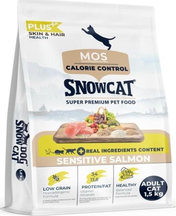 Snow Cat Plus Düşük Tahıllı Yetişkin Somonlu Kedi Maması 1,5 Kg - Image 1