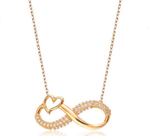 Himarry 925 Ayar Gümüş Kalpli Sonsuzluk Kadın Gümüş Kolye - Image 1