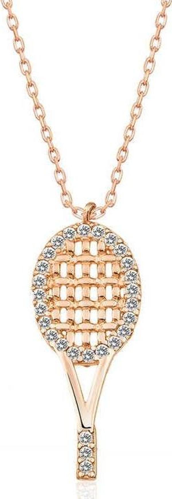 Himarry 925 Ayar Gümüş Tenis Raketi Kadın Gümüş Kolye - Image 1