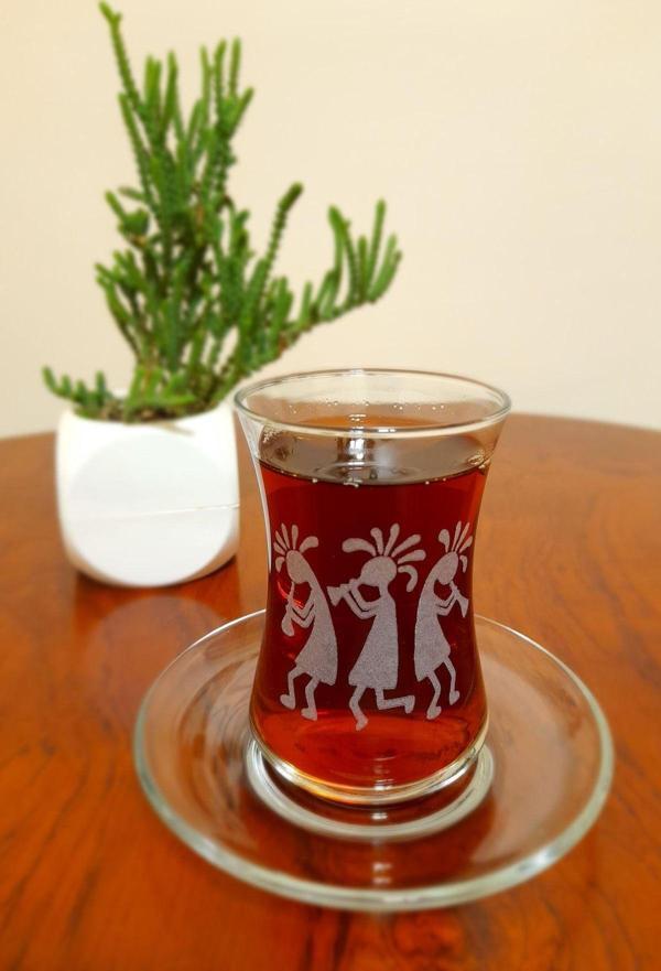 Kokopelli Işlemeli 6'lı Çay Seti 155 Cc - Image 1