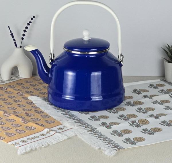 Alev Vintage Demlik - Emaye Çaydanlık, Kettle - 3.5 Litre, Lacivert - Image 1